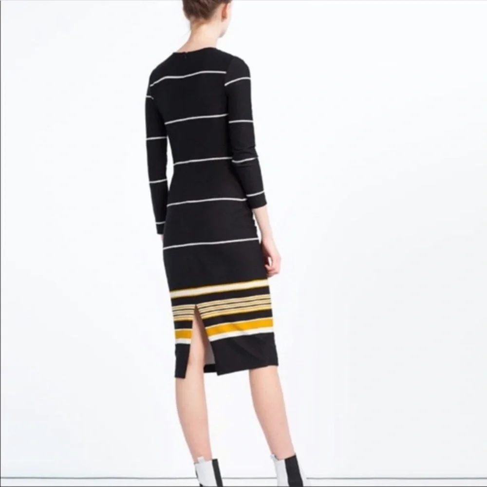 Zara Trafaluc Collection Below the Knee Straight Zip-up Dress Size Large - Picture 3 of 5